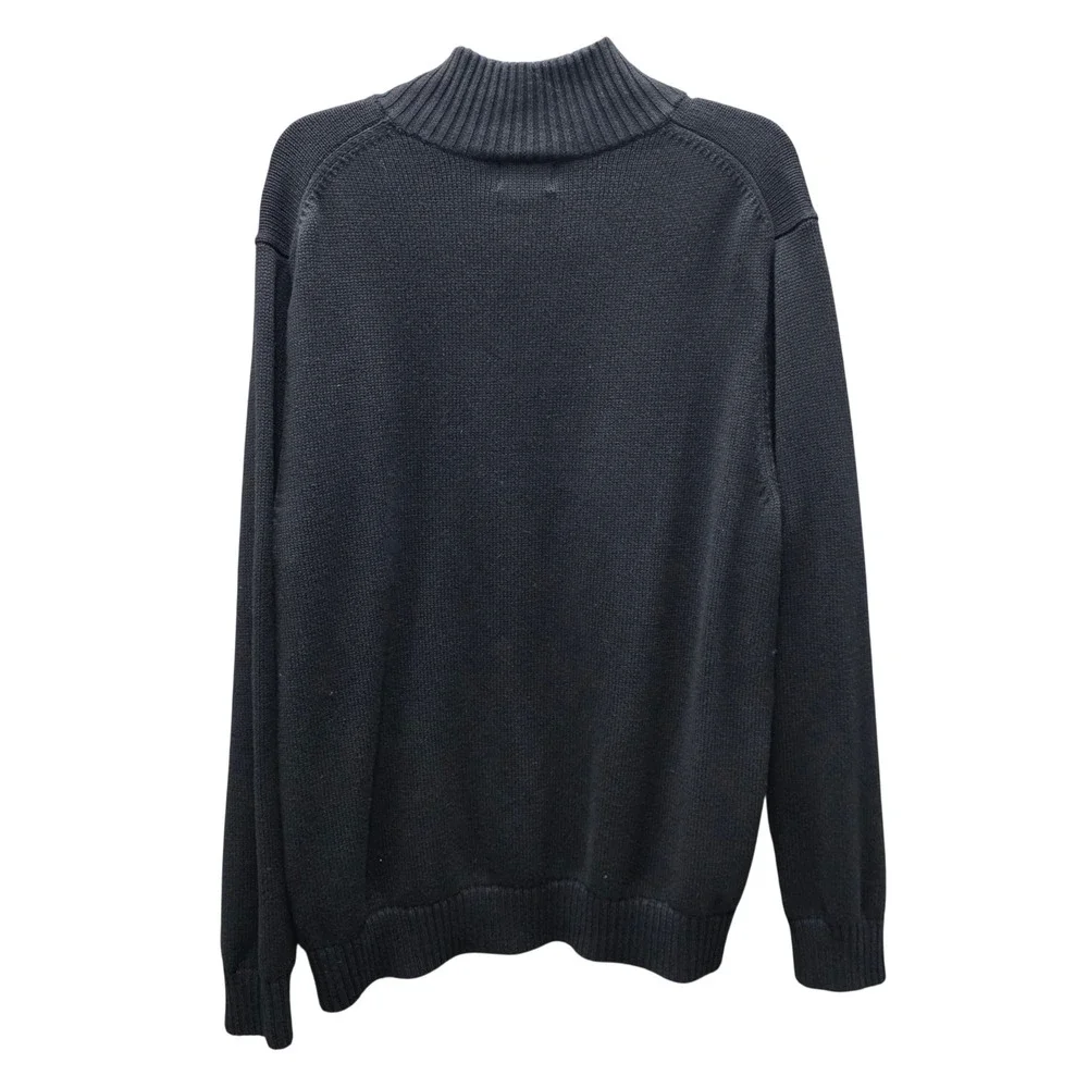LL Bean Mens XL Navy Blue 100% Cotton Quarter Zip Pullover Sweater 287736